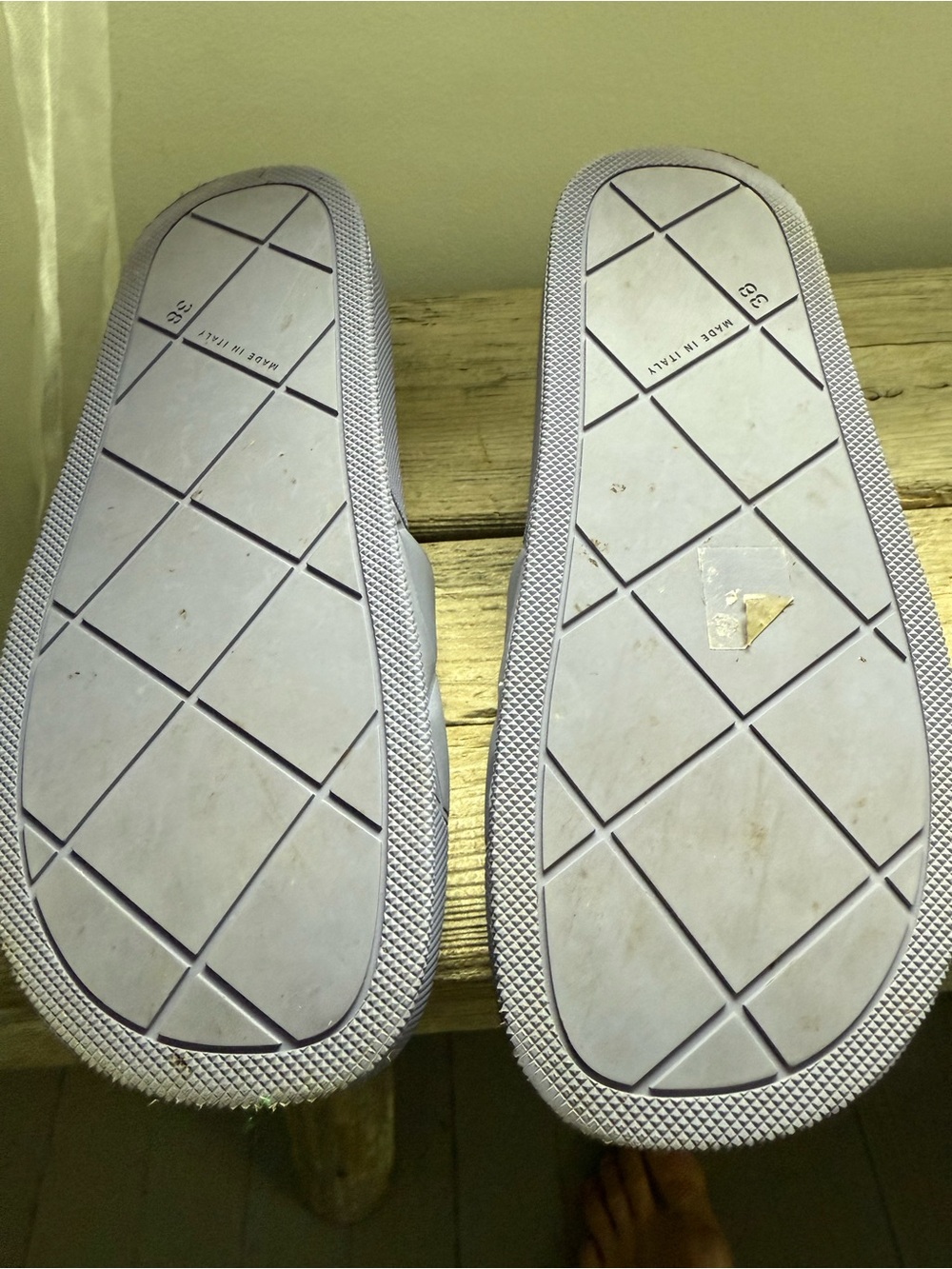 Bottega Veneta Quilted Pool Slide Sandals - Lavender Purple - Picture 7 of 7